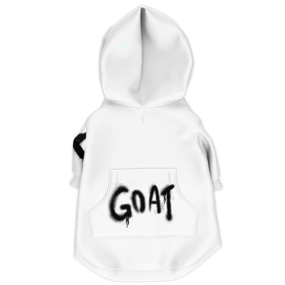 Dog Hoodie Zip-Up - White Goat