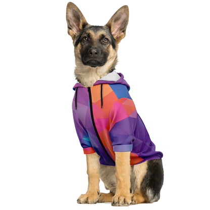 Dog Hoodie Zip-Up - Geometric Neon