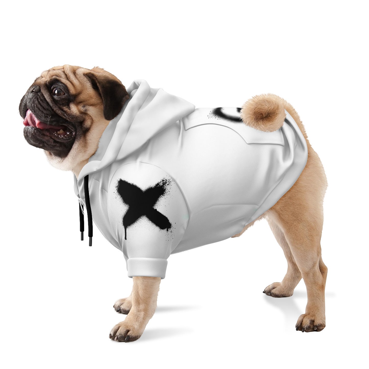 Dog Hoodie Zip-Up - White Goat