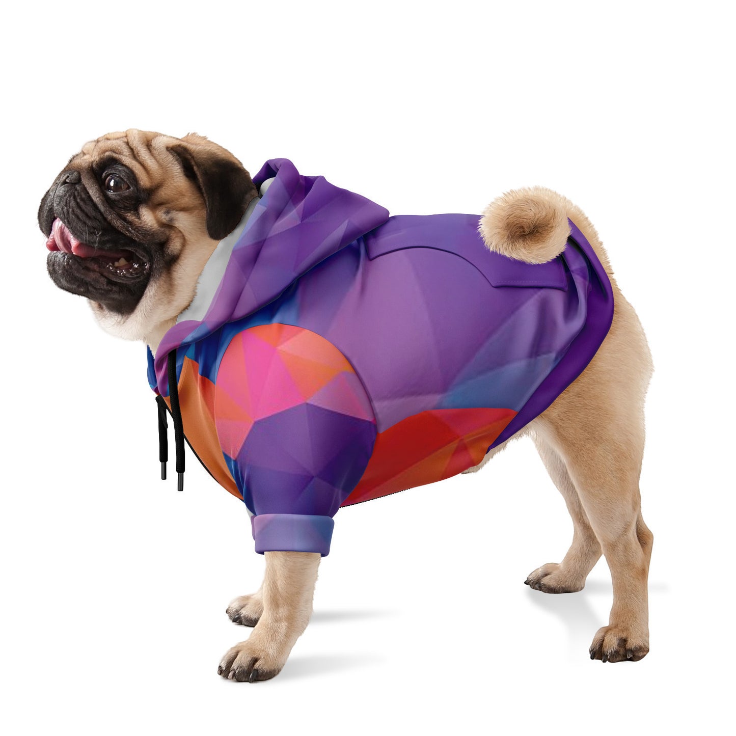 Dog Hoodie Zip-Up - Geometric Neon