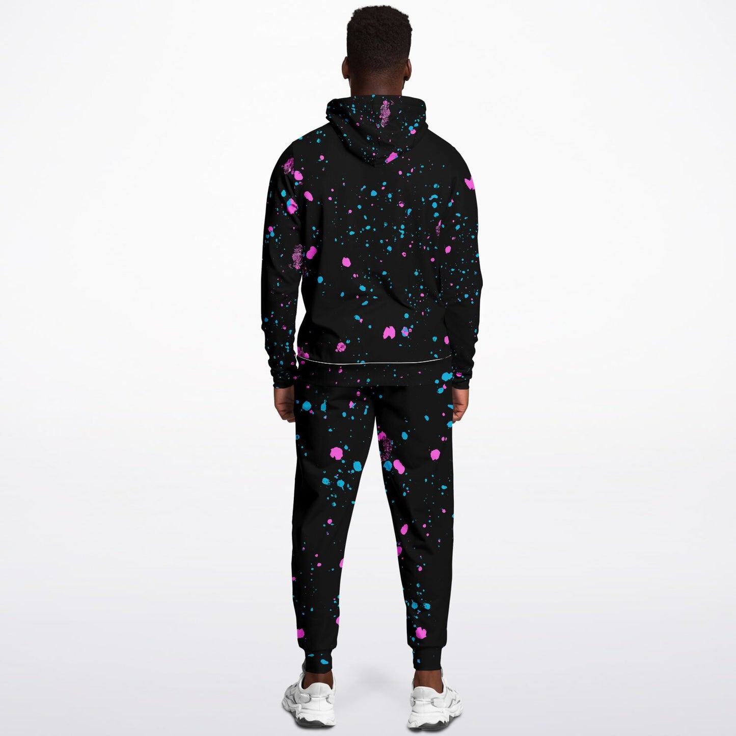 Dog Hoodie & Hoodie/Jogger Set - Neon Splash Paint Black