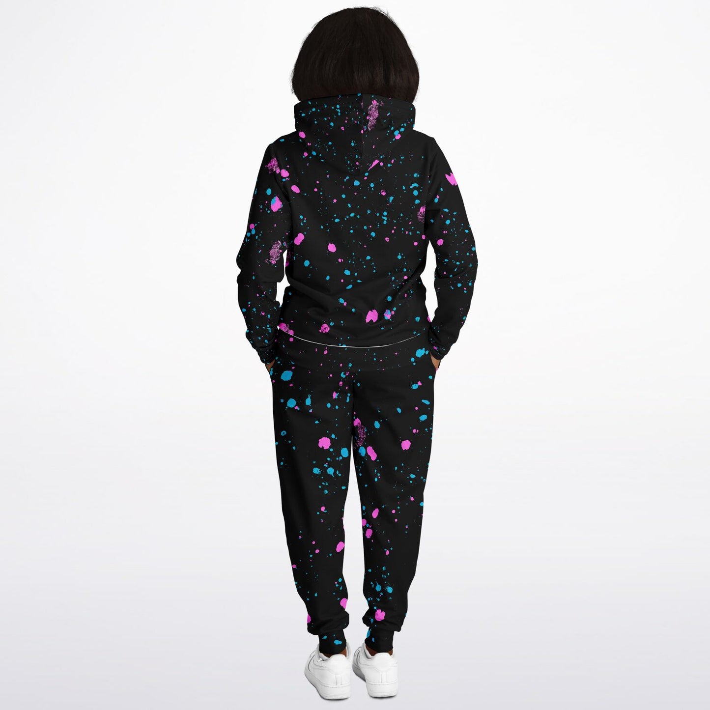 Dog Hoodie & Hoodie/Jogger Set - Neon Splash Paint Black