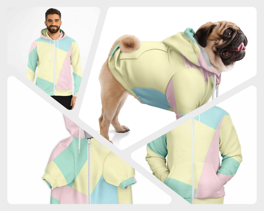 Dog Hoodie & Owner Hoodie Set - Pastel