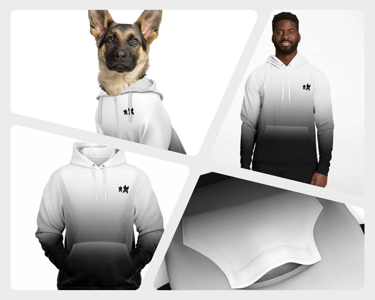 Dog Hoodie & Owner Hoodie Set - Black Fade