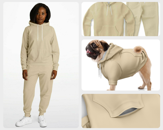 Dog Hoodie & Hoodie/Jogger Set - Tan